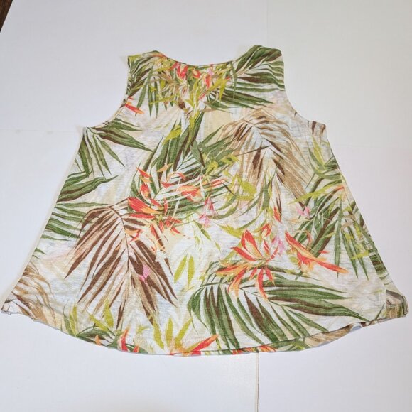 J. Jill Love Linen Tropical Print Sleeveless Tank Top, Size S - Picture 8 of 13